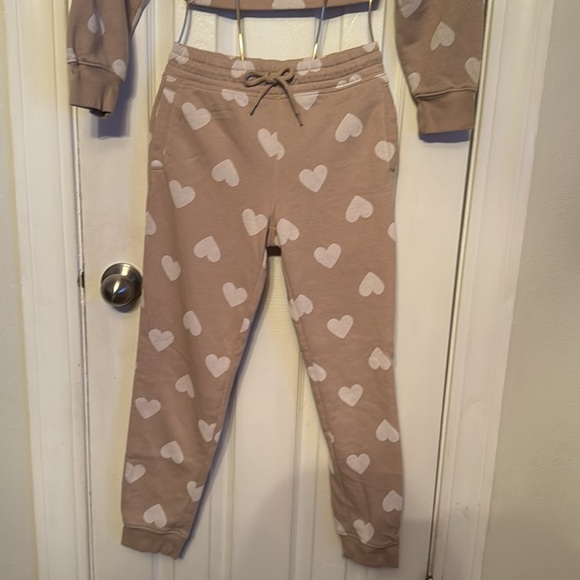 Old Navy Heart Theme Hooded Jogger Set Size L 10/12 - Picture 3 of 9